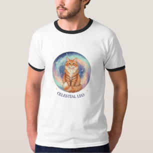 T-Shirt Celestiel Lion Chat Zodiaque Astrologie Ga