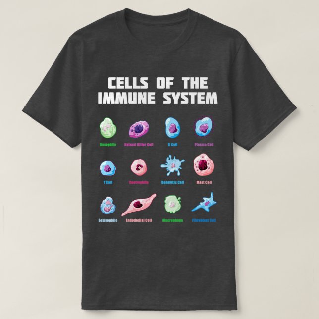 T-shirt Cellules De La Biologie Du Système Immunitaire Bio (Design devant)