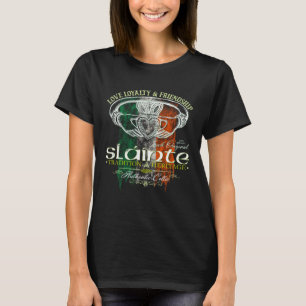 T-shirt Celtic Claddagh Slainte Grunge Drapeau Irlandais S