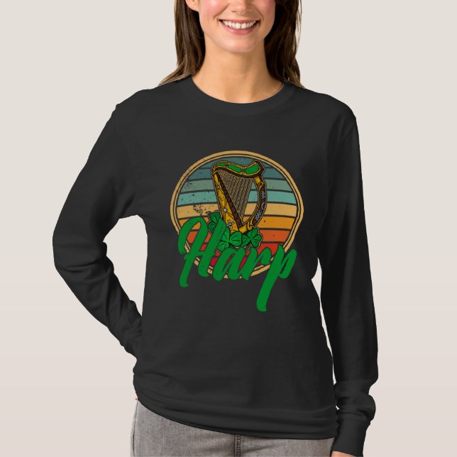 T-shirt Celtic Harp Instrument Plucked String Harpist Musi (Devant)