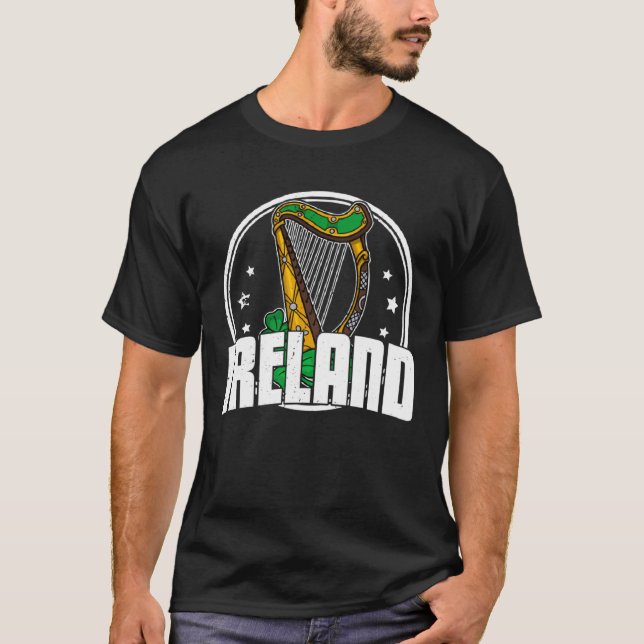 T-shirt Celtic Harp Instrument Plucked String Harpist Musi (Devant)