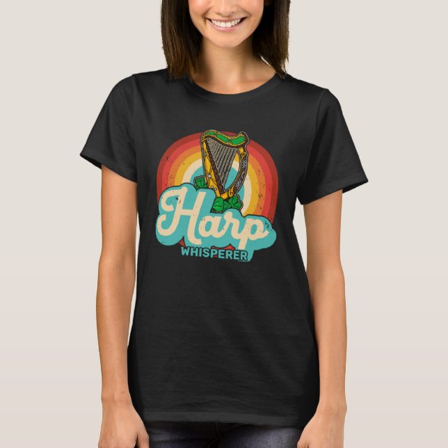 T-shirt Celtic Harp Instrument Plucked String Harpist Musi (Devant)