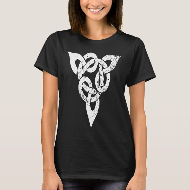 T-shirt Celtic Knot Mythology Valhalla Odin Viking distres (Devant)