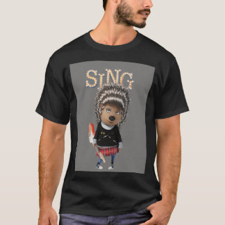T-shirt Cendre de la carte de voeux de film SING