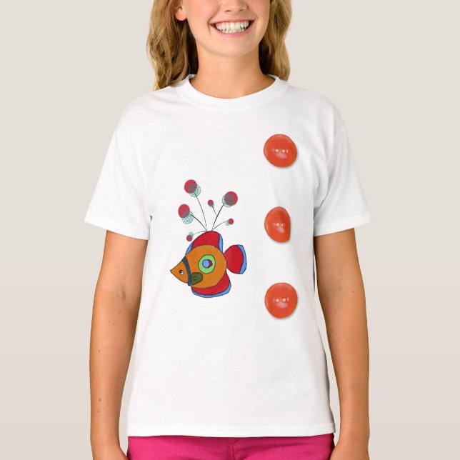 T-shirt Cendre de pêche (Devant)