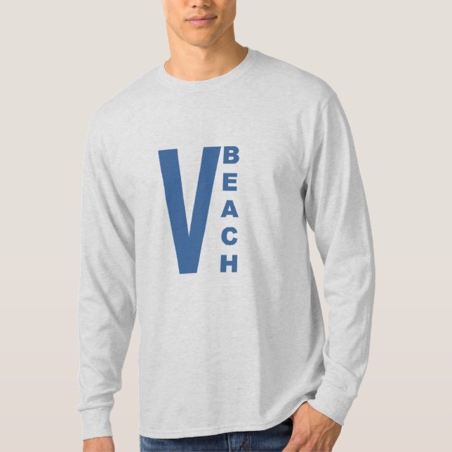 T-shirt cendre manches longues  VIRGINIA  BEACH (Devant)
