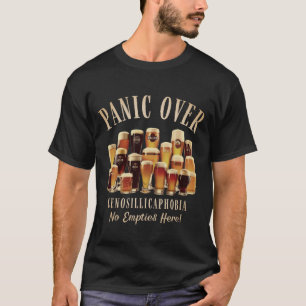 T-shirt Cenosillicaphobia Peur De Verre De Bière Vide Drôl
