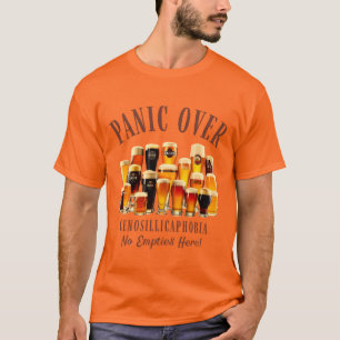 T-shirt Cenosillicaphobia Peur De Verre De Bière Vide Drôl