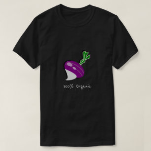 T-shirt Cent pour cent slogan bio avec navet