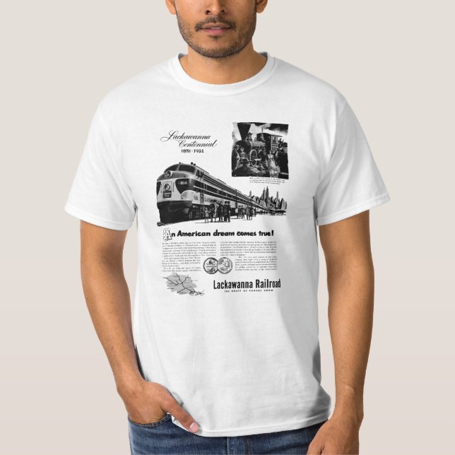 T-shirt Centennial 1951 de chemin de fer de Lackawanna (Devant)
