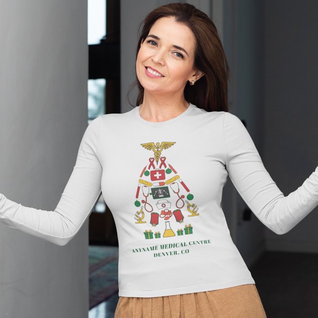 T-shirt Centre Médicale de Noël (Medical Profession Christmas Long Sleeves Womens T-shirt)