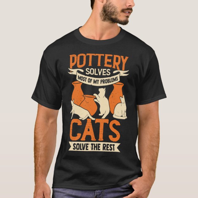 T-shirt Ceramicist Pottery Maker Cat Lover Gift family (Devant)