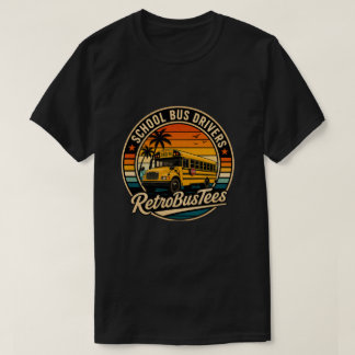 T-Shirt Cercle Conducteur d'Autobus Scolaire Rétro