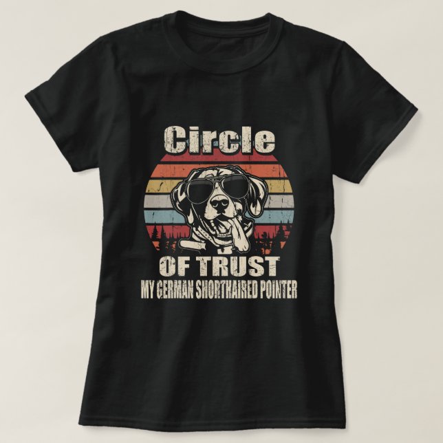 T-shirt Cercle De Confiance Mon Allemand Pointeur Brun Vin (Design devant)