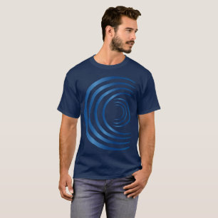 T-shirt Cercle de culture bleu en croissant tridimensionne
