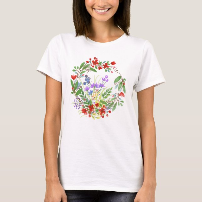 T-shirt Cercle De Fleurs (Devant)