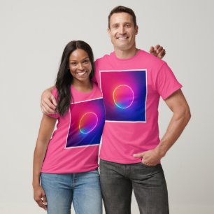 T-shirt Cercle de néon lumineux - Art abstrait
