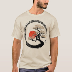 T-shirt Cercle de zen d'Enso et arbre de bonsaïs