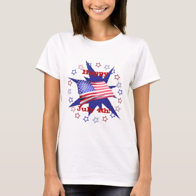 T-shirt Cercle des étoiles du Jour de l'Indépendance (Devant)