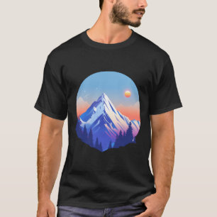 T-shirt Cercle du pic du coucher de soleil alpin