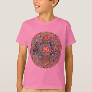 T-shirt Cercle vert bleu chinois vintage