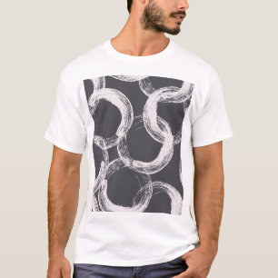T-shirt Cercles Arrière - plan noir géométrique sans joint