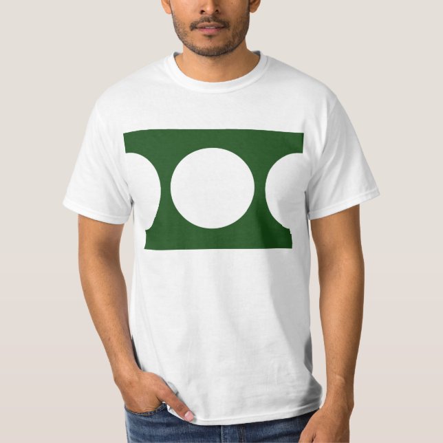 T-shirt Cercles blancs sur vert (Devant)