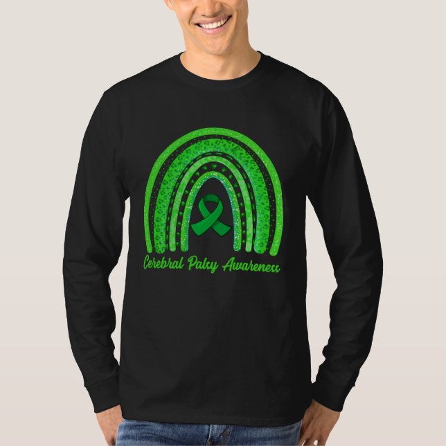 T-shirt Cerebral Palsy Awareness Month Retro Rainbow Brain (Devant)