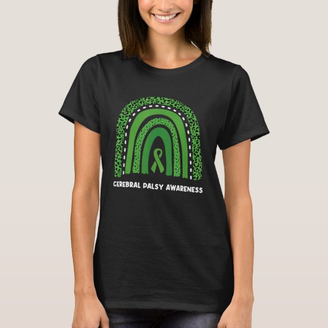 T-shirt Cerebral Palsy Awareness Month Retro Rainbow Brain (Devant)