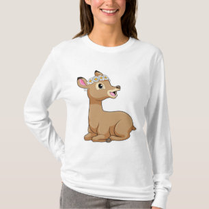 T-shirt Cerf avec Fleur marguerite