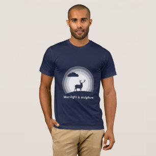 T-shirt Cerf majestueux en silhouette sous la lumière luna