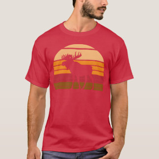 T-shirt Cerf soleil couchant animal drôle