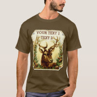 Cerfs communs avec rustique de cônes de pin