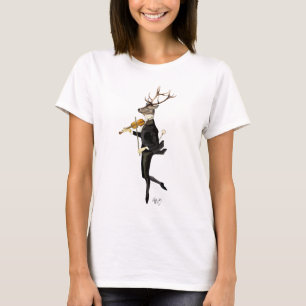 T-shirt Cerfs communs de danse avec le violon