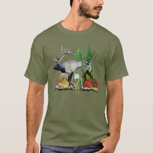 T-shirt Cerfs communs de mâle d'élans de Taureau