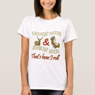 T-shirt Cerfs communs potables de tir de bière