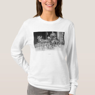 T-shirt Cerfs communs qualifiés armés à Sleigh impair sur