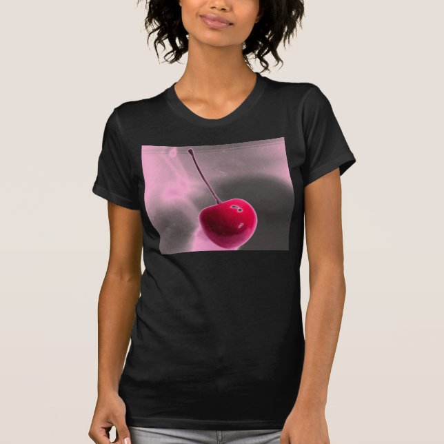 T-shirt cerise en bleu (Devant)