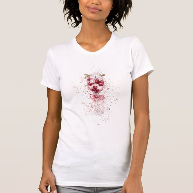 T-shirt Cerise sur le dessus du cocktail Bow Shower Nuptia (Devant)