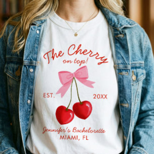 T-shirt Cerise sur le dessus Enterrement de vie de jeune f
