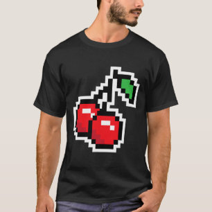 T-shirt Cerises Pixelisées Déguisement Halloween Jeu Vidéo