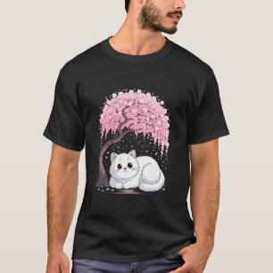 T-shirt Cerisier Fleur Arbre Japonais Doux chat Chaton Jap