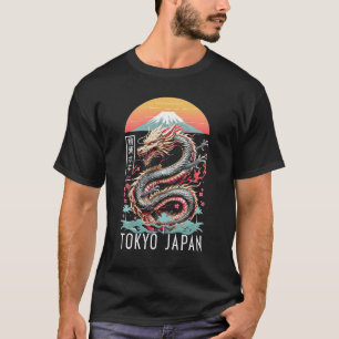 T-shirt Cerisier Fleurissant de Tokyo Dragon Asiatique Ins