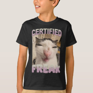 T-shirt Certifié Freak Chat Mème Funny Humour animal