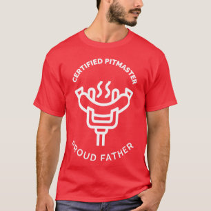 T-shirt Certifié Pitmaster Fier Père Funny Fête des pères