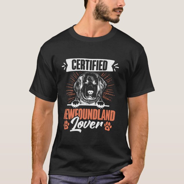 T-shirt Certifié Terre-Neuve Lover Newfoundland Dog Long (Devant)