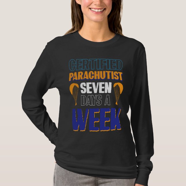 T-shirt Certified Parachutist  Seven Days A Week (Devant)
