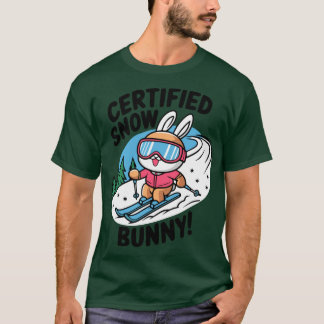 T-shirt Certified Snow Bunny Funny Skiing Bunny Pun Oversi