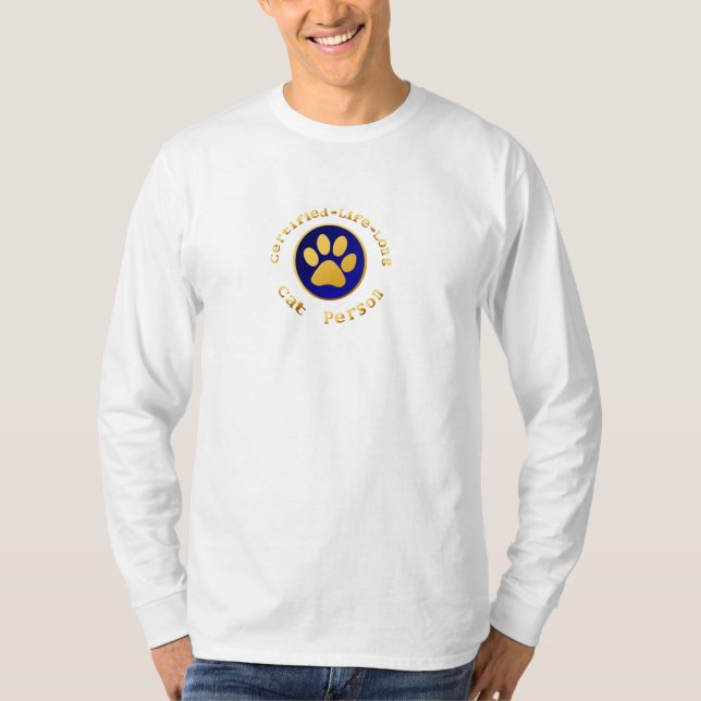 T-shirt Certifier-Vie-Longue personne de chat (Devant)