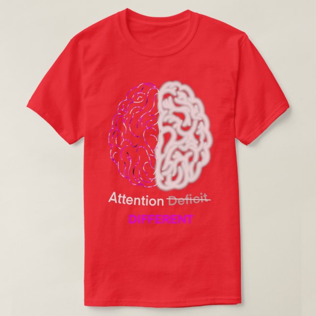 T-shirt Cerveau Adhd différent 1 (Design devant)